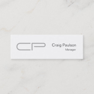Trendy Slim Schwarz-weiß Monogram Business Card Mini Visitenkarte