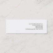 Trendy Slim Schwarz-weiß Monogram Business Card Mini Visitenkarte (Rückseite)