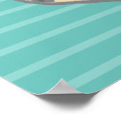 Trendy Sloth & Iced Donut MOOD Poster (Ecke)