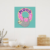 Trendy Sloth & Iced Donut MOOD Poster (Küche)