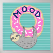 Trendy Sloth & Iced Donut MOOD Poster (Vorne)