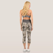 Trendy Snake Animal Print Pattern Capri Leggings (Rückseite)