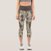 Trendy Snake Animal Print Pattern Capri Leggings (Vorderseite)