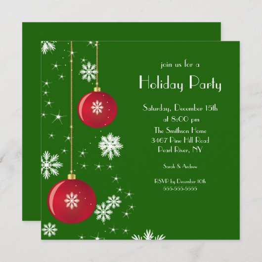 Trendy Snowflake Ornament Obelisk Einladung (Vorne/Hinten)