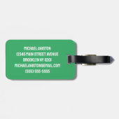 Trendy Soccer Ball Personalisiert Green Gepäckanhänger (Rückseite horizontal)