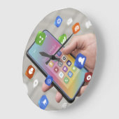 Trendy Social Media Design Große Wanduhr (Winkel)