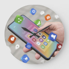 Trendy Social Media Design Große Wanduhr