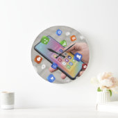 Trendy Social Media Design Große Wanduhr (Zuhause)