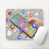Trendy Social Media Design Mousepad (Mit Mouse)