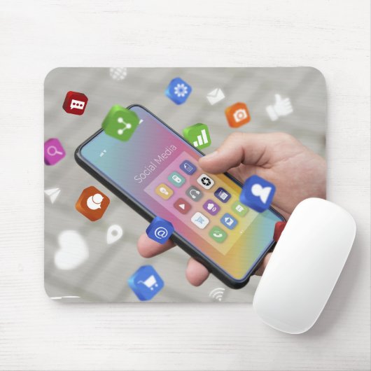 Trendy Social Media Design Mousepad (Mit Mouse)