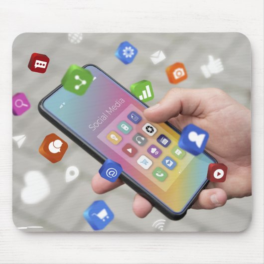 Trendy Social Media Design Mousepad (Vorne)