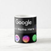 Trendy Social Media Icons Google Search Bar Black Kaffeetasse (Mittel)