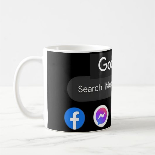 Trendy Social Media Icons Google Search Bar Black Kaffeetasse (Links)
