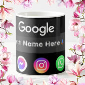 Trendy Social Media Icons Google Search Bar Black Kaffeetasse