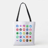Trendy Social Media Icons Google Search Bar Black Tasche (Rückseite)