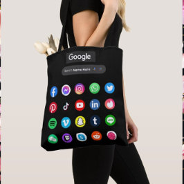Trendy Social Media Icons Google Search Bar Black Tasche
