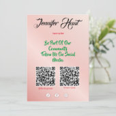 Trendy Social Media Style QR-Code Einladung (Stehend Vorderseite)