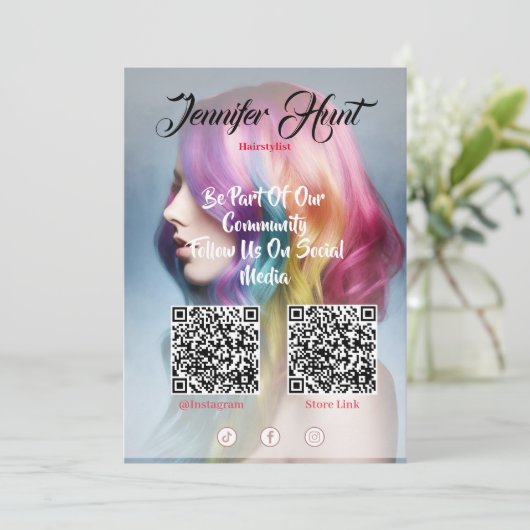 Trendy Social Media Style QR-Code Einladung (Stehend Vorderseite)