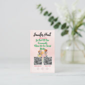 Trendy Social Media Style QR-Code Visitenkarte (Stehend Vorderseite)