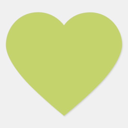 Trendy Soft Chartreuse Cute Heart Sticker (Vorderseite)