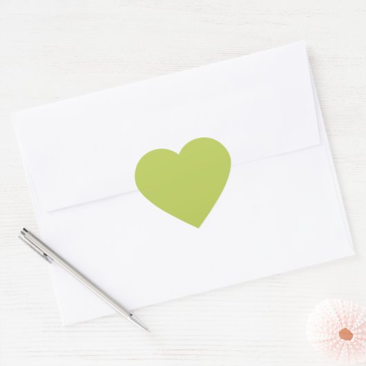 Trendy Soft Chartreuse Cute Heart Sticker (Umschlag)