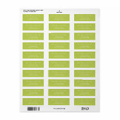 Trendy Soft Chartreuse Minimale Adressetiketten (Vorne)