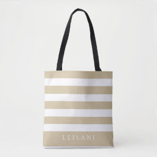 Trendy Sojabohnen Beige Streifenmuster Tasche
