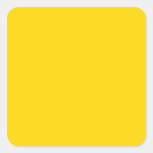 Trendy Solid Bright Yellow modischer Hintergrund Quadratischer Aufkleber (Vorderseite)