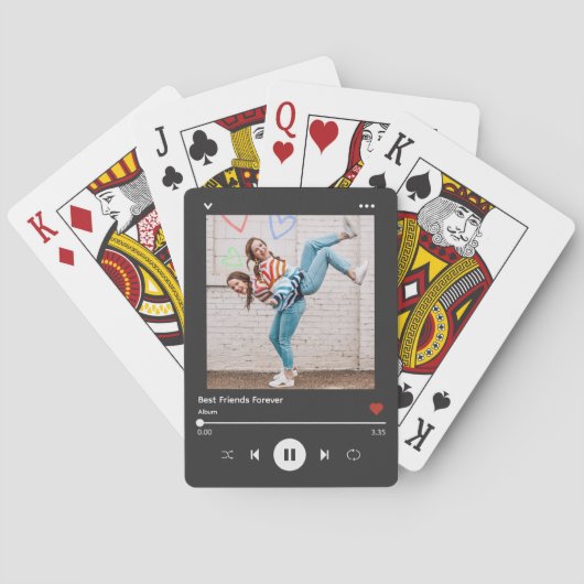 Trendy Song Player Foto & Name Einzigartiges Black Spielkarten (Rückseite)