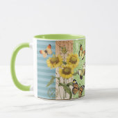 Trendy Sonnenblume- und Schmetterlings-Tasse Tasse (Links)