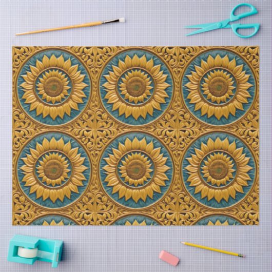 Trendy Sonnenblumen Schöne Sammlung Seidenpapier (Basteln)