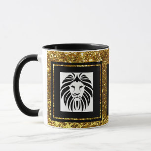 Trendy Sophisticy Lion Gold Black & White Tasse