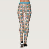 Trendy Southwestern Pattern Blue Khaki Yoga Leggings (Rückseite)