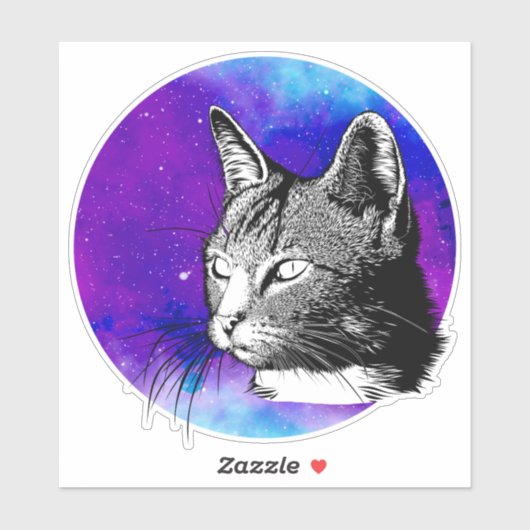 Trendy Space Nebula Cat Aufkleber (Blatt)