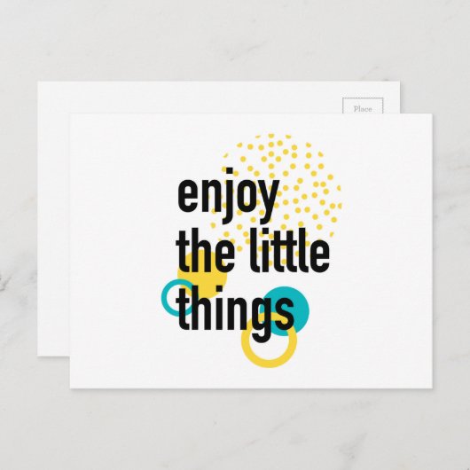 Trendy Spaß glückliches Design Genießen Sie die kl Postkarte (Vorne/Hinten)