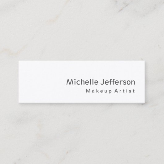 Trendy Special Modern Gray Makeup Artist Mini Visitenkarte (Vorderseite)
