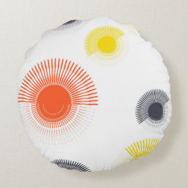 Trendy, spielerisch, lebhaft, cool, kreisförmig ge rundes kissen