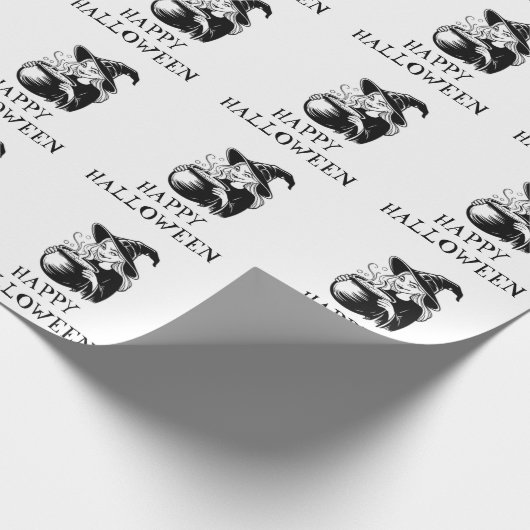 Trendy Spooky Halloween Hexe Cauldron Geschenkpapier (Ecke)