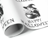 Trendy Spooky Halloween Hexe Cauldron Geschenkpapier (Rolleneckpunkt)