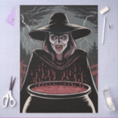Trendy Spooky Halloween witch and Cauldron Seidenpapier (Basteln)