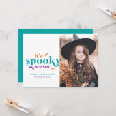 Trendy Spooky Season Halloween Foto Cards Karte (Vorderseite/Rückseite Beispiel)