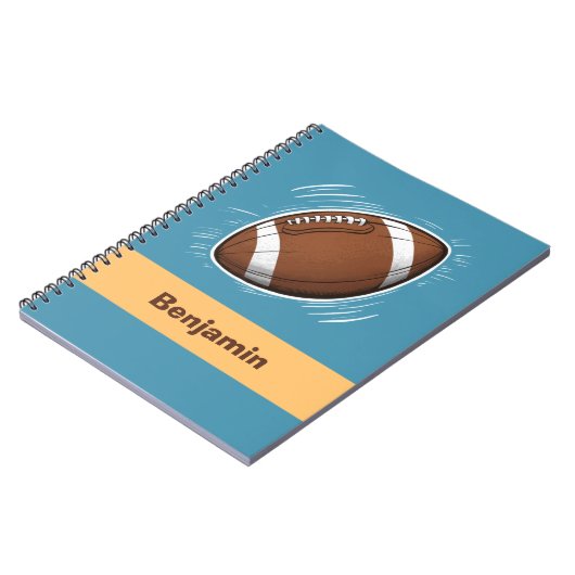 Trendy Sport Boy American Football Personalisiert Notizblock (Linke Seite)