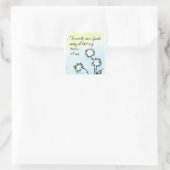 Trendy Sprichwort Friends - Gottesfürsorge für uns Quadratischer Aufkleber (Tasche)