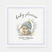 Trendy Spring Baby Bunny Floral Baby Shower Napkin Serviette (Vorderseite)