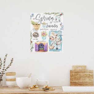 Trendy Spring Favorites   Aquarellbilder Poster
