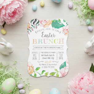 Trendy Spring Floral Oaster Brunch Einladung