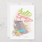 Trendy Spring Floral Shoe Birthday Einladung (Vorderseite)