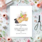 Trendy Spring Floral Shoe Birthday Einladung