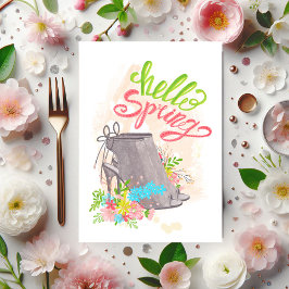 Trendy Spring Floral Shoe Birthday Einladung