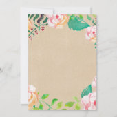 Trendy Spring Floral Typografy Baby Shower Einladung (Rückseite)